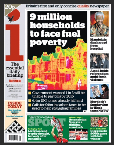 Energy Bill Revolution makes front page of the Independent and i newspaper